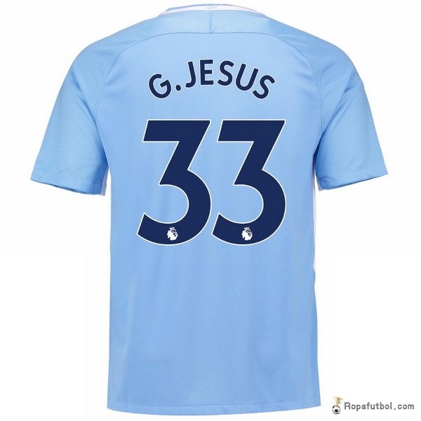 Camiseta Manchester City Replica Primera Ropa G.Jesus 2017/18